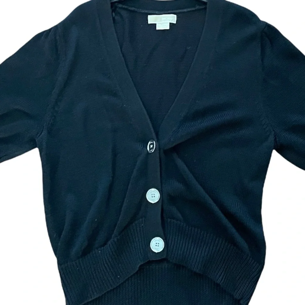 Michael Kors Black Chunky Knit Button Down Cardigan Sweater NWOT - Picture 3 of 12